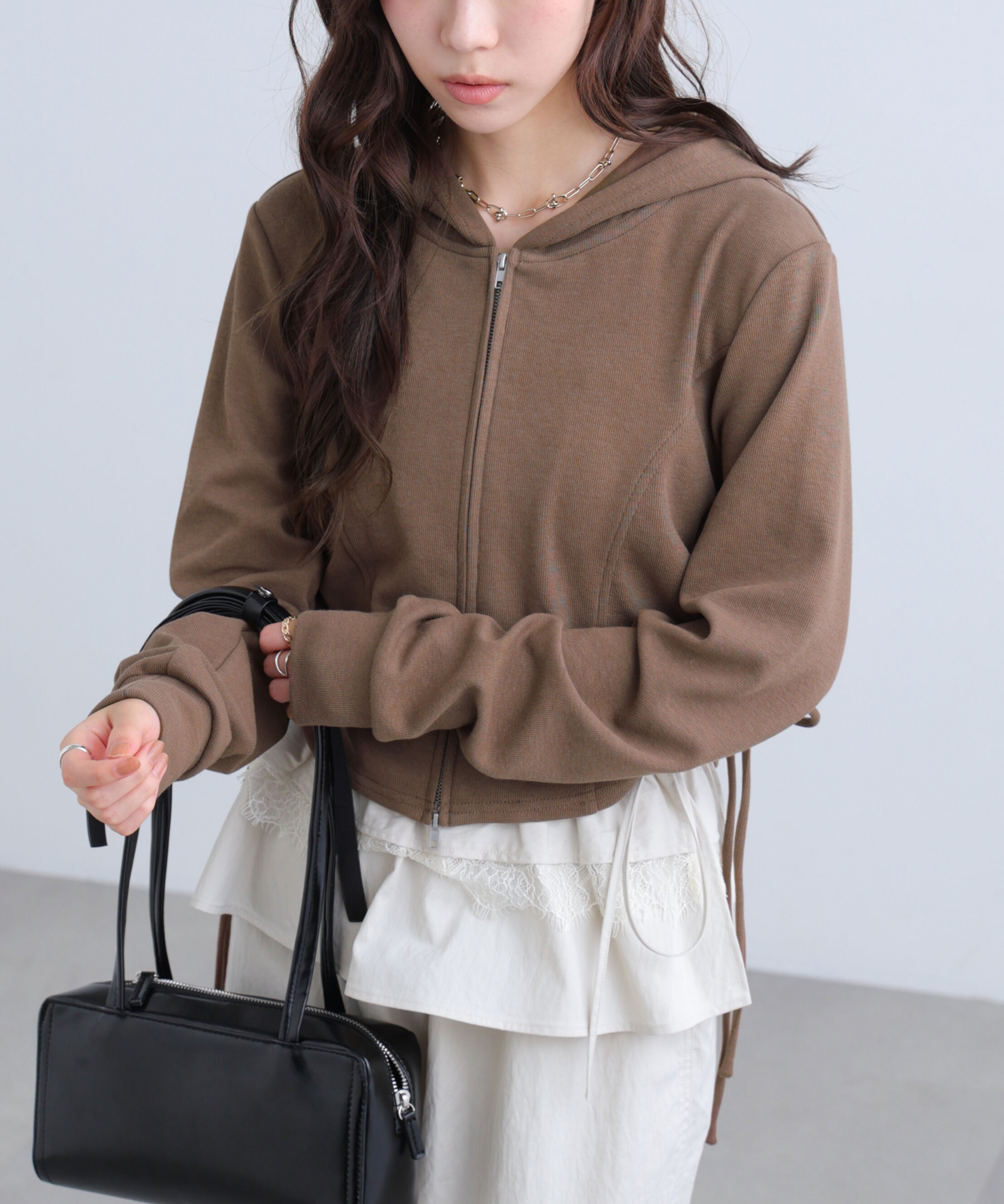  「サイドドロストコンパクトパーカー」|Tシャツ・カットソー|