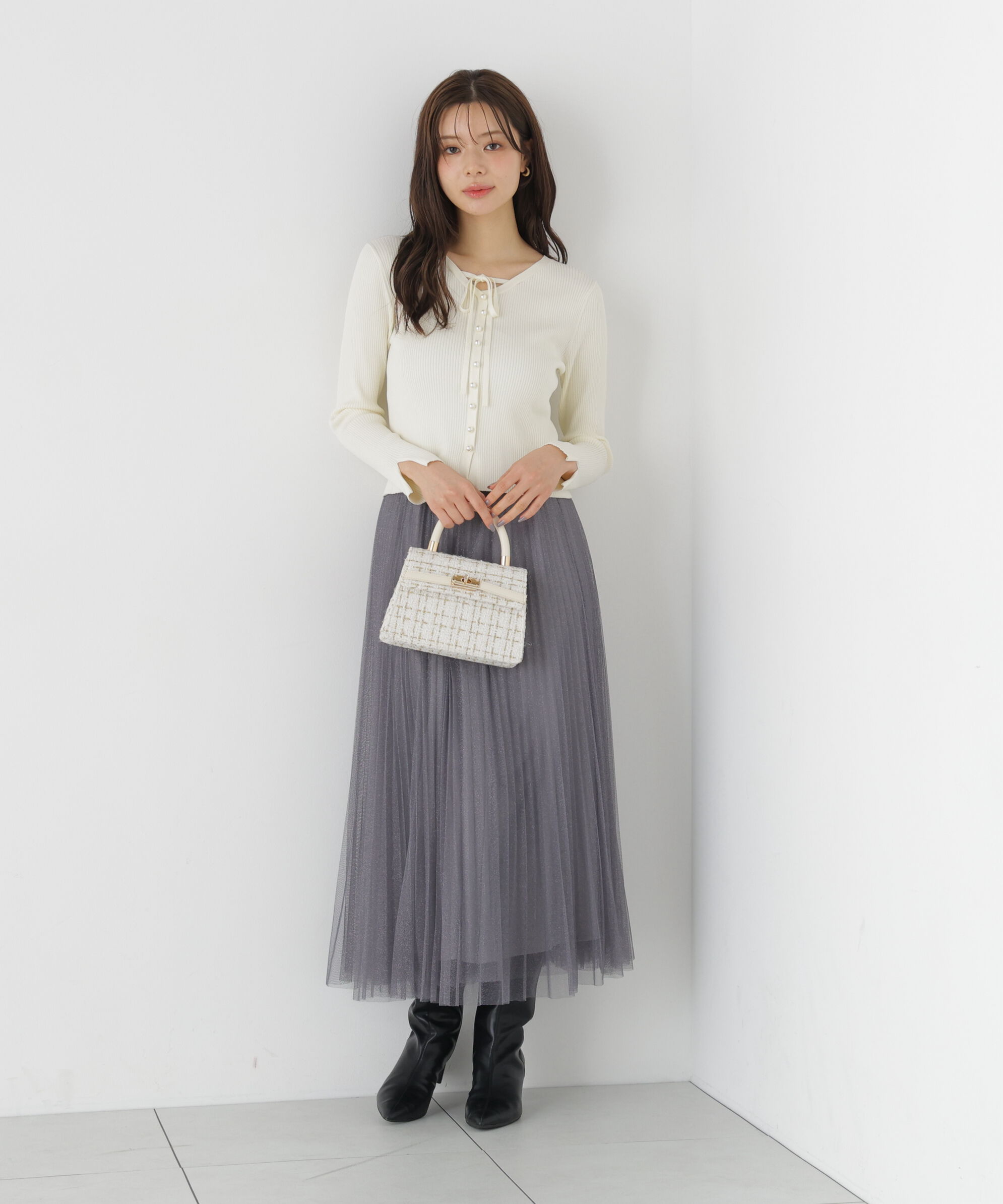 PROPORTION BODY DRESSING「《EDIT COLOGNE》ラメプリーツスカート26SS」|スカート|