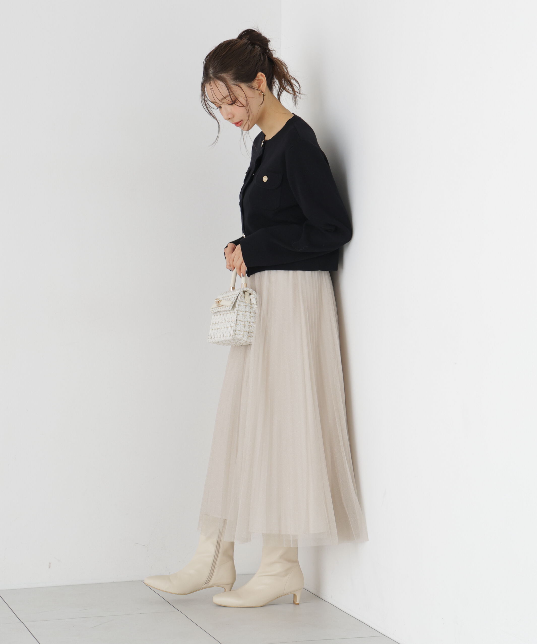 PROPORTION BODY DRESSING「《EDIT COLOGNE》ラメプリーツスカート26SS」|スカート|
