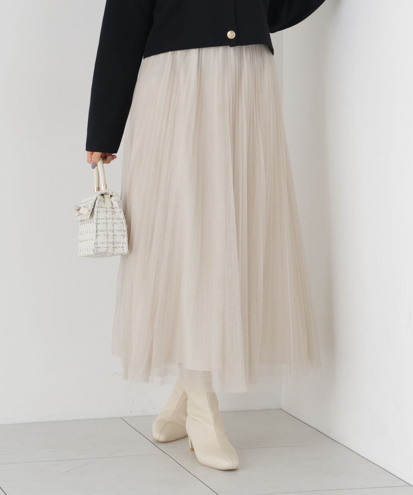 PROPORTION BODY DRESSING「《EDIT COLOGNE》ラメプリーツスカート26SS」|スカート|
