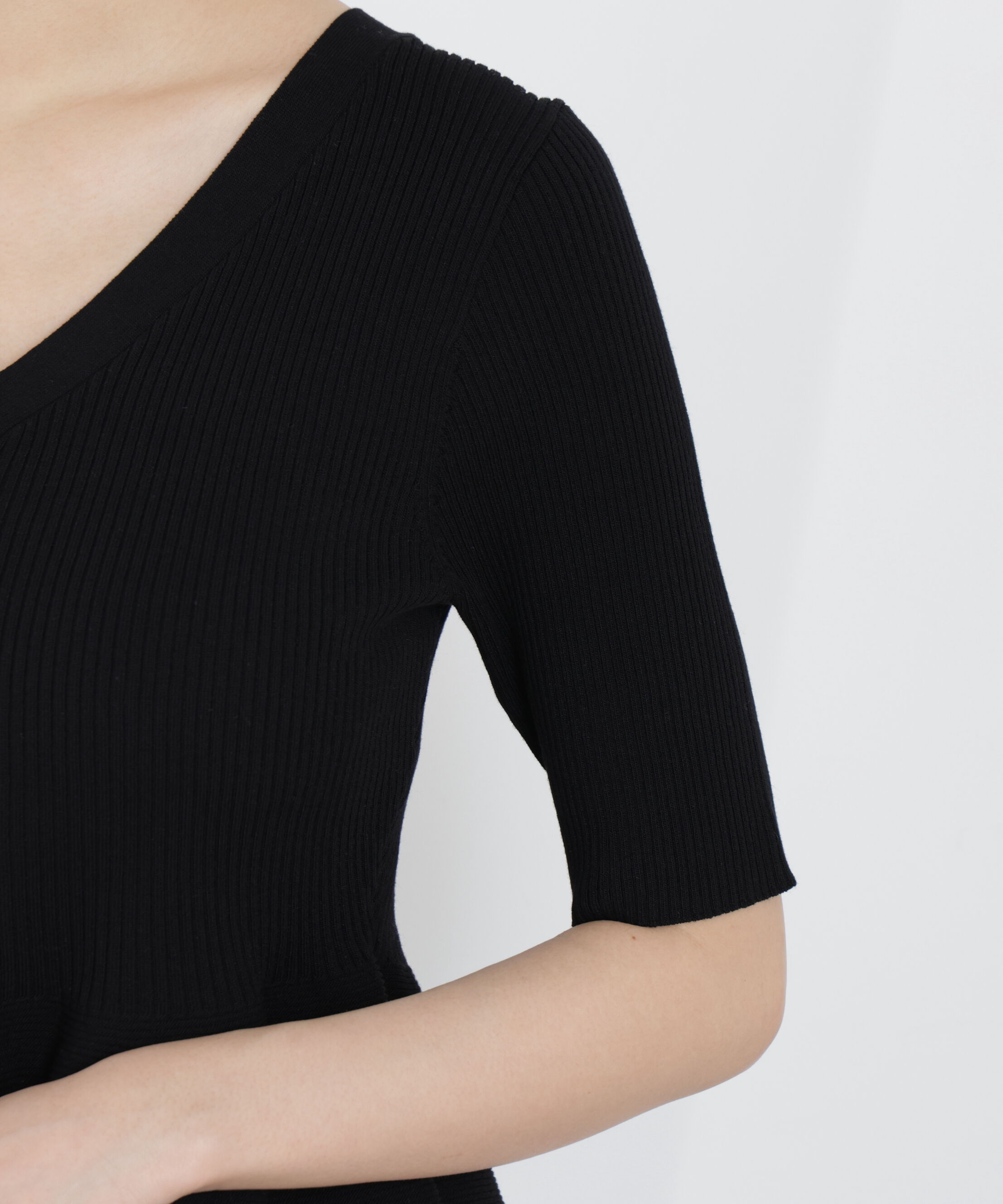 PROPORTION BODY DRESSING「部分シアーペプラムニット」|ニット・セーター|