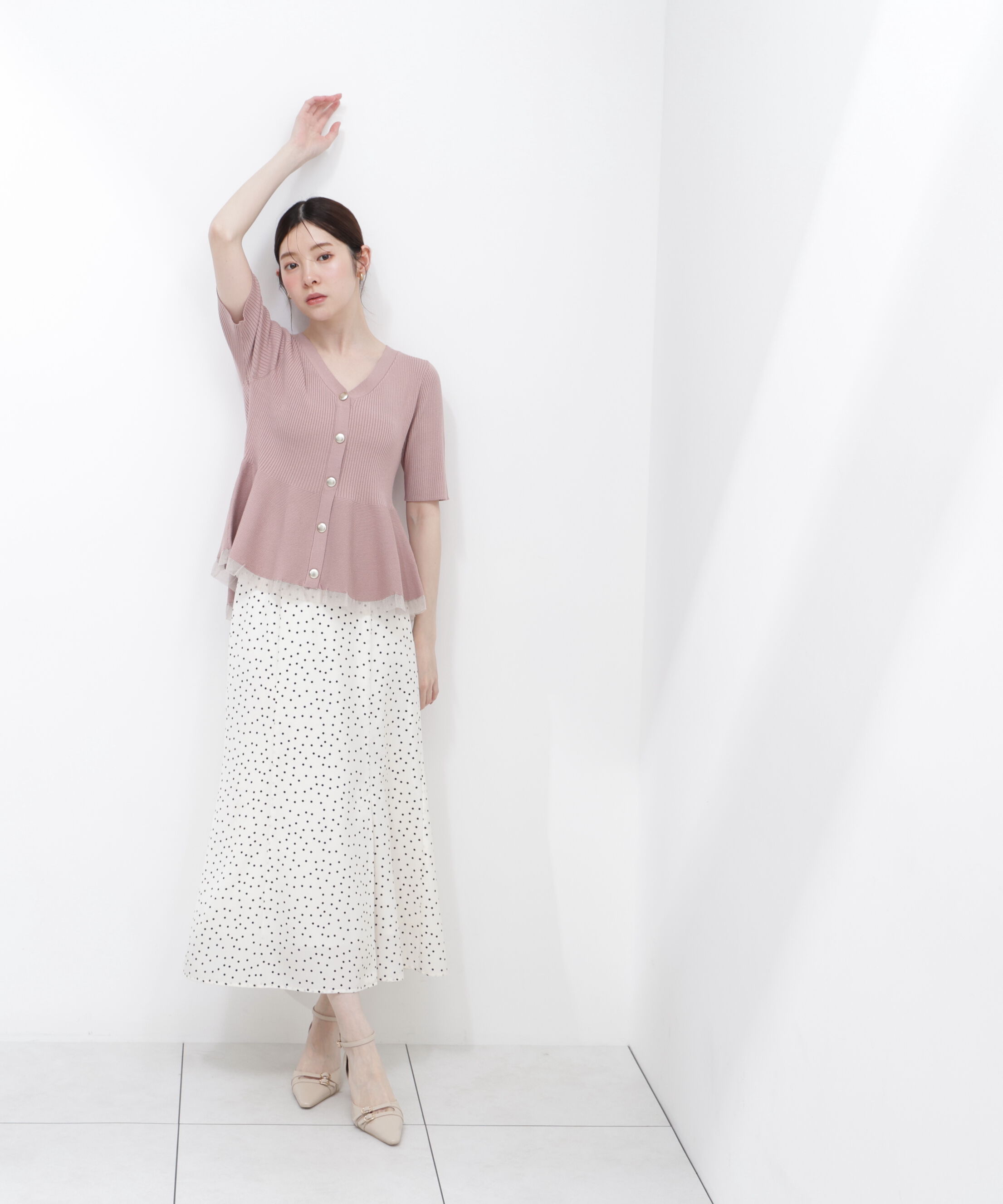 PROPORTION BODY DRESSING「部分シアーペプラムニット」|ニット・セーター|