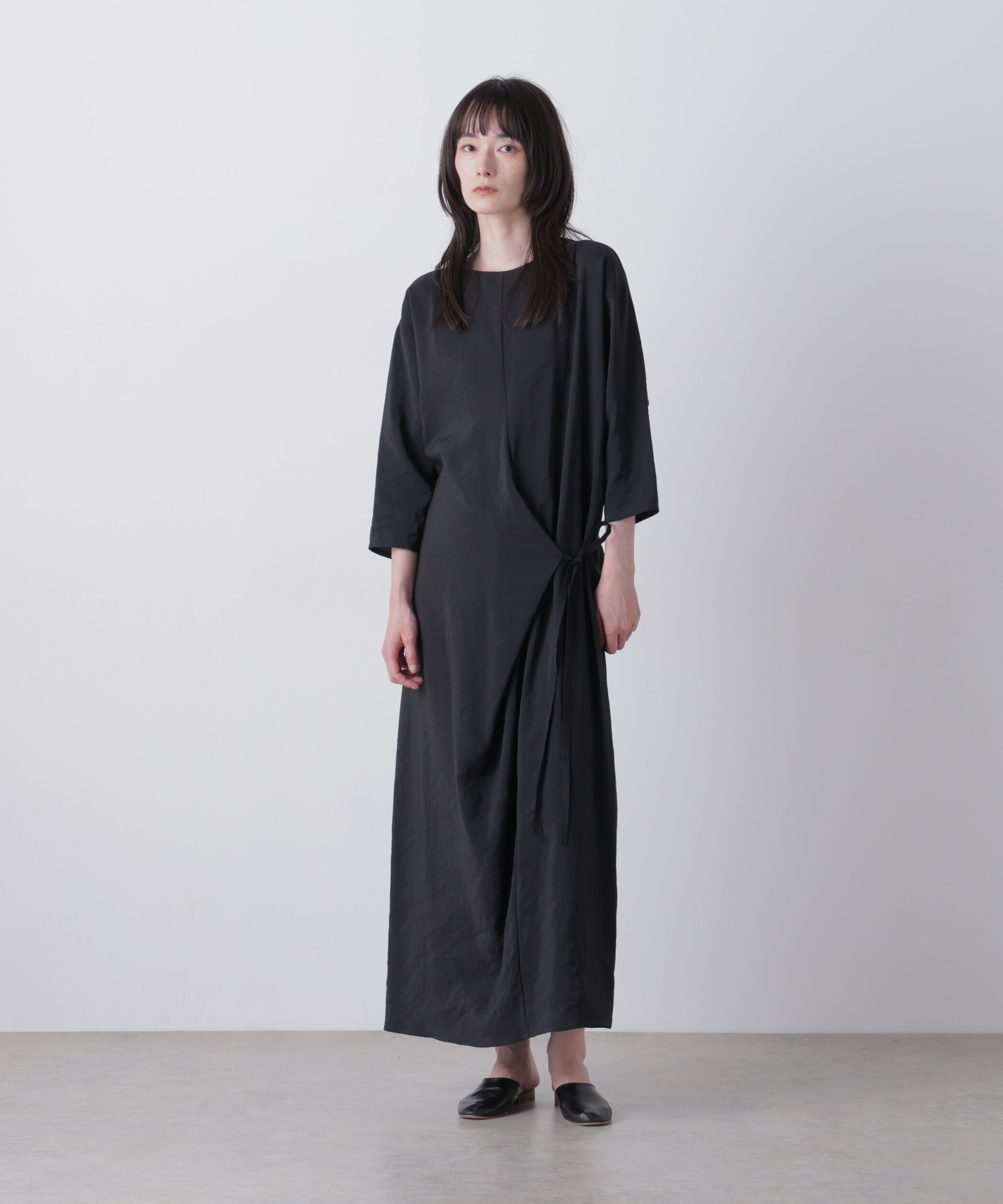 YLEVE 「YLEVE / RAYON-POLYESTER BROAD DRESS」|ワンピース|BLACK