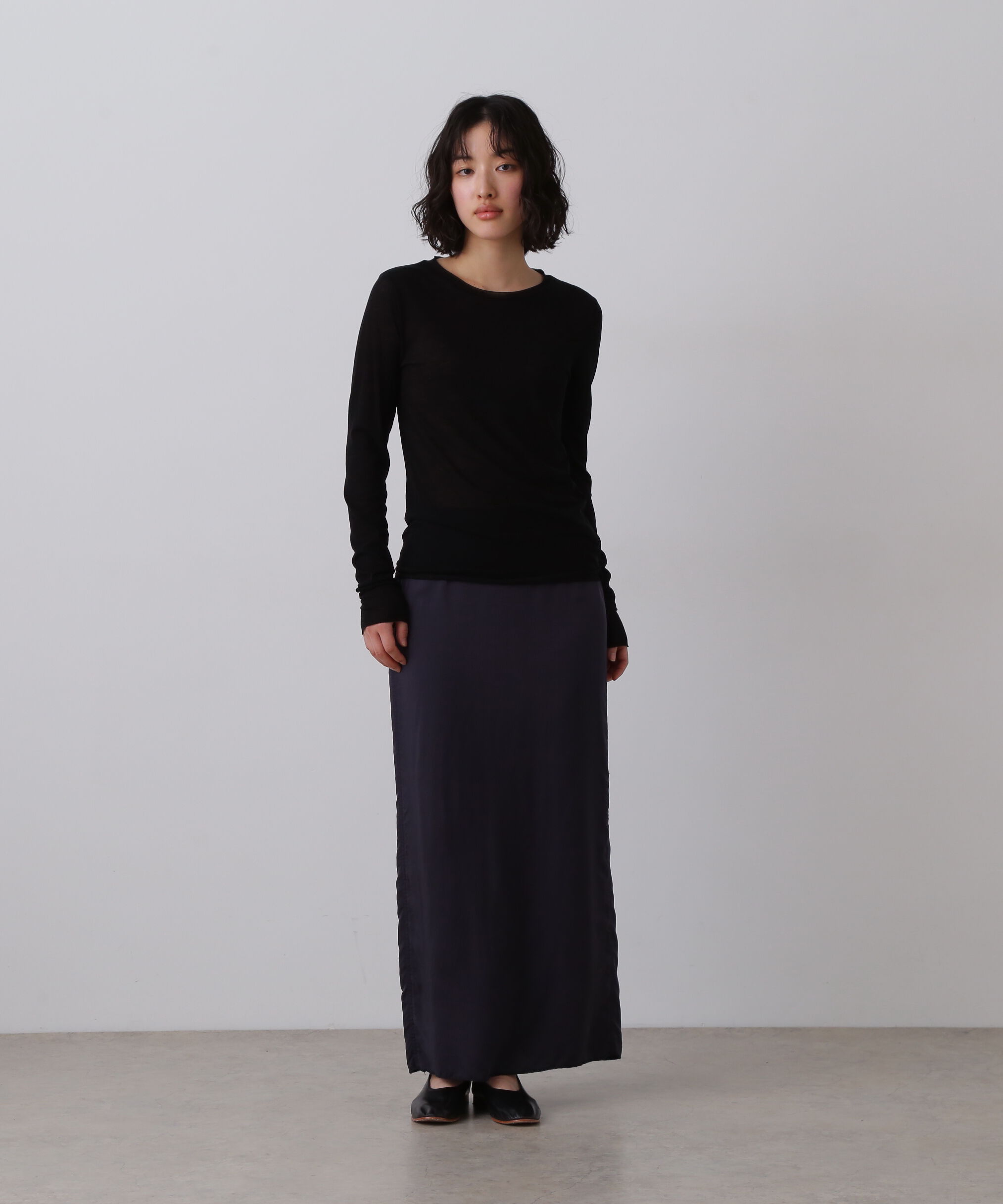 YLEVE 「YLEVE / CUPRA TWILL GARMANT DYE SKIRT」|スカート|