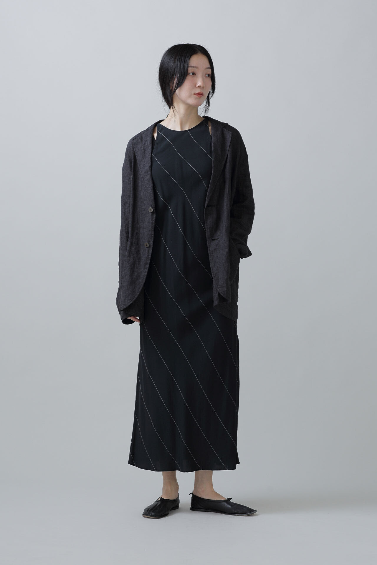 YLEVE 「YLEVE / RAYON ACETATE STRIPE OP」|ワンピース|