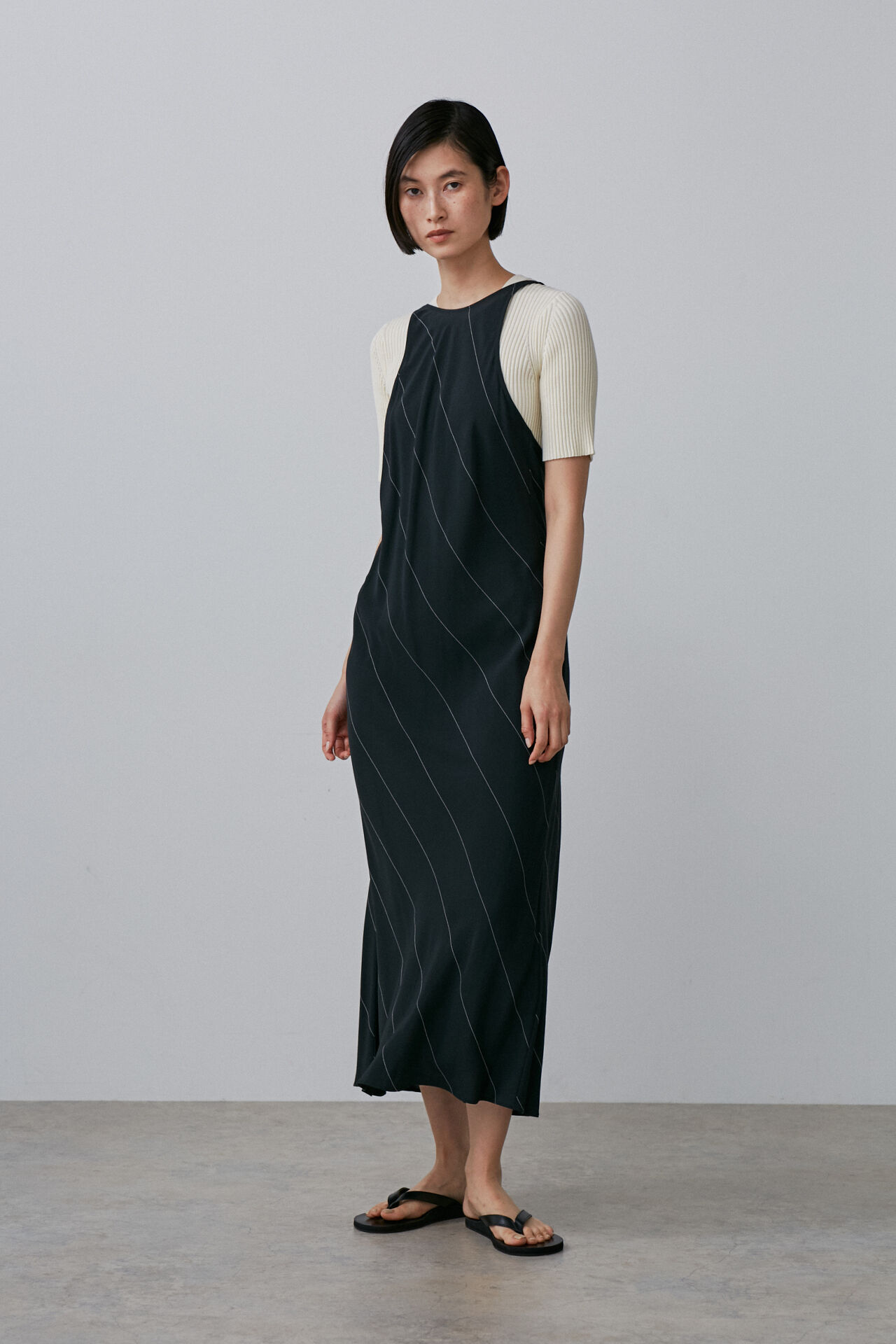 YLEVE 「YLEVE / RAYON ACETATE STRIPE OP」|ワンピース|
