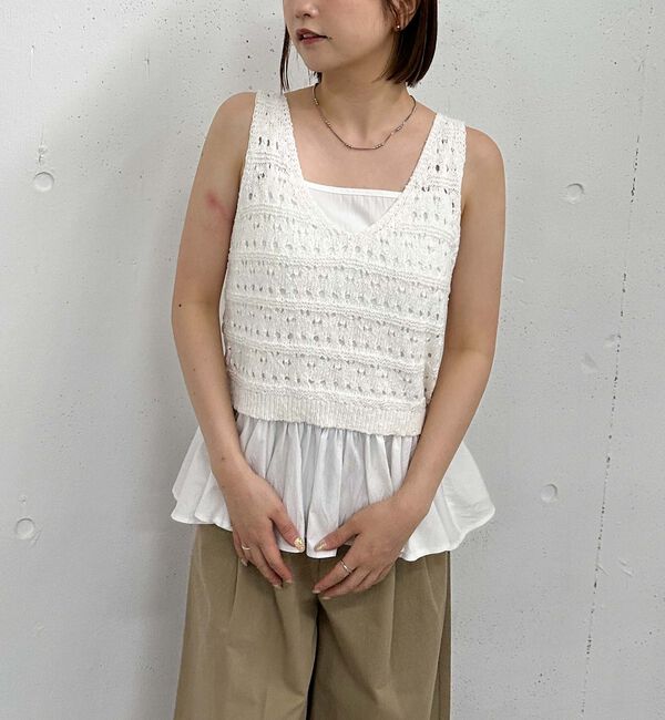 archives「透かしスラブニットベストｘペプラムキャミＳＥＴ」|ニット・セーター|