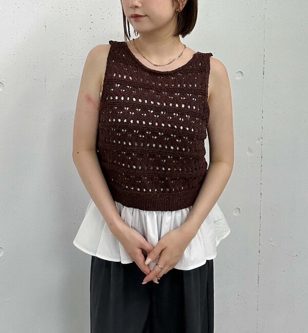 archives「透かしスラブニットベストｘペプラムキャミＳＥＴ」|ニット・セーター|