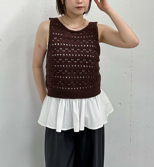 archives「透かしスラブニットベストｘペプラムキャミＳＥＴ」|ニット・セーター|