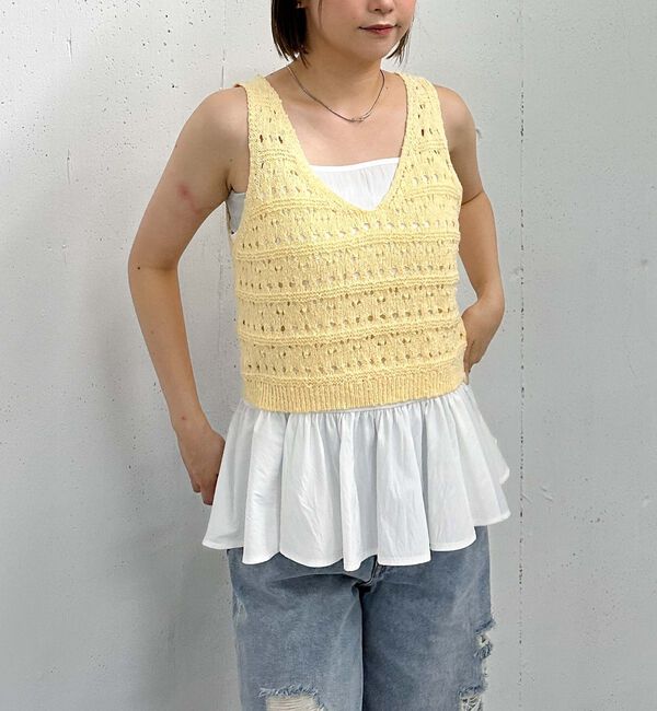 archives「透かしスラブニットベストｘペプラムキャミＳＥＴ」|ニット・セーター|