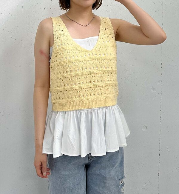 archives「透かしスラブニットベストｘペプラムキャミＳＥＴ」|ニット・セーター|