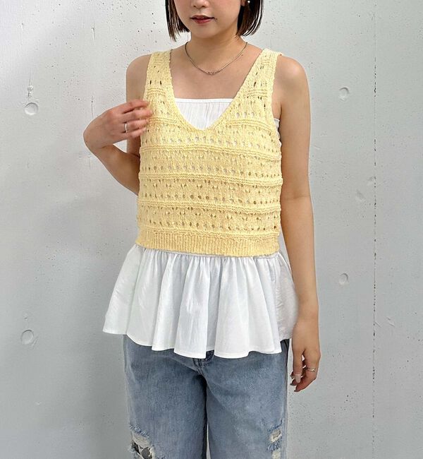 archives「透かしスラブニットベストｘペプラムキャミＳＥＴ」|ニット・セーター|