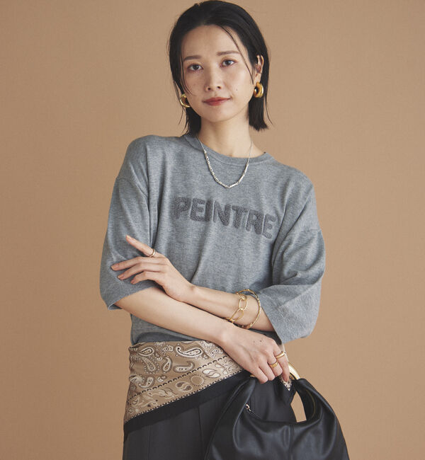 Doux archives「ＰＥＩＮＴＲＥロゴニット」|ニット・セーター|GRAY