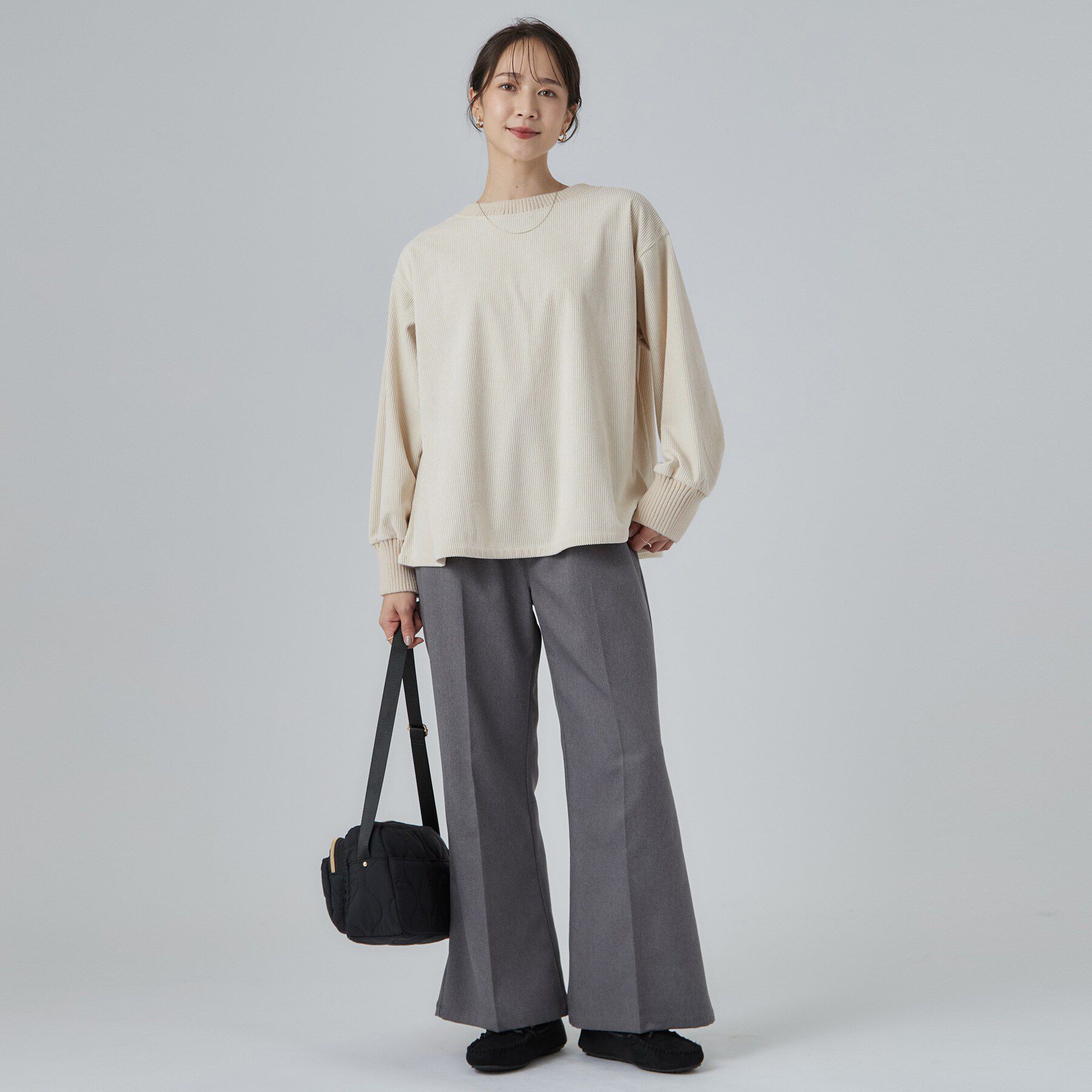 SHOO･LA･RUE「コーデの幅が広がる！コーデュロイ2WAYプルオーバー」|Tシャツ・カットソー|