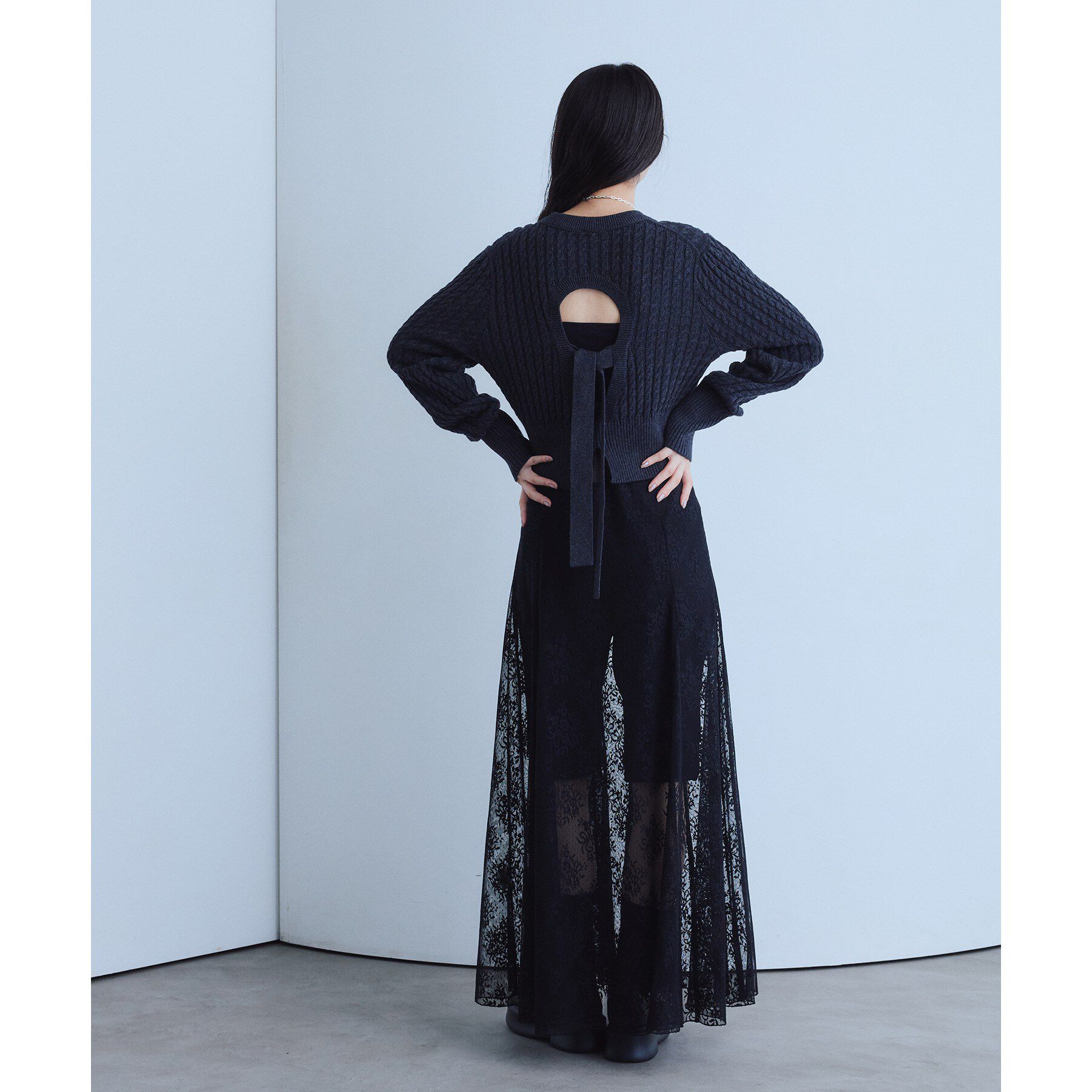CODE A「cable open back knit」|ニット・セーター|