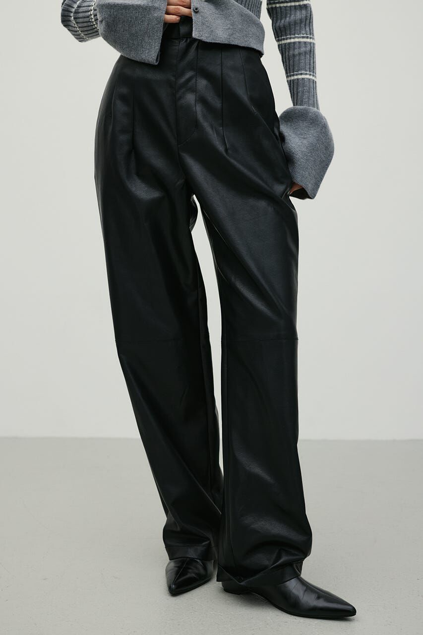 STYLEMIXER「フェイクレザーストレートパンツ」|その他|BLK