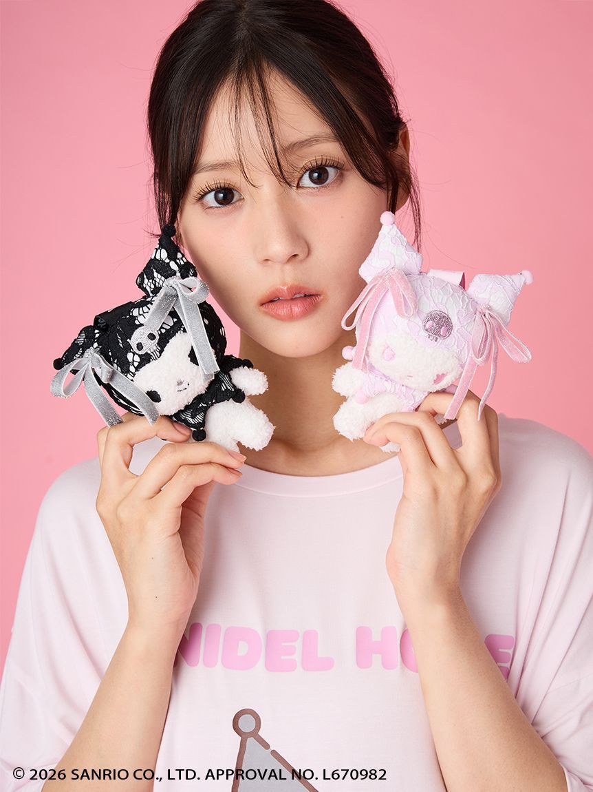 SNIDEL HOME「【クロミ】レースリボンぬいぐるみチャーム」|キーケース|
