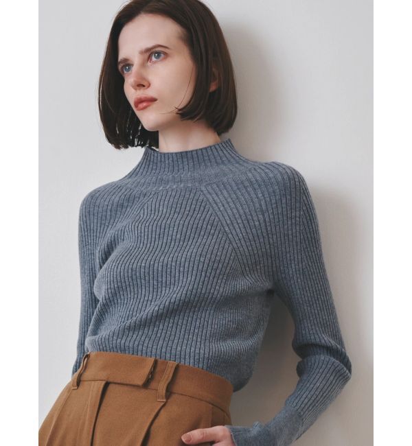 ELENDEEK「HIGH NECK WIDE RIB KT」|ニット・セーター|グレー