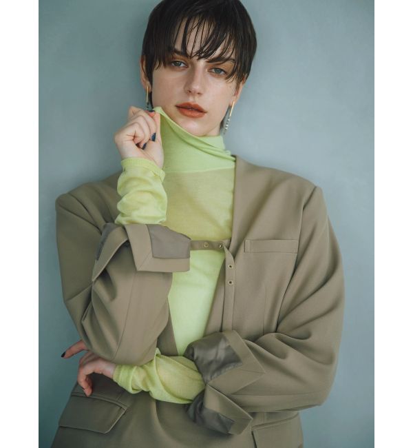 ELENDEEK「【Kaori Iseki&times;ELENDEEK】DEEP V-NECK JK PO」|テーラードジャケット|ベージュ