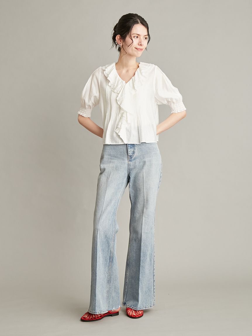 Mila Owen「【MILA PANTS】フレアデニムパンツ」|デニム|