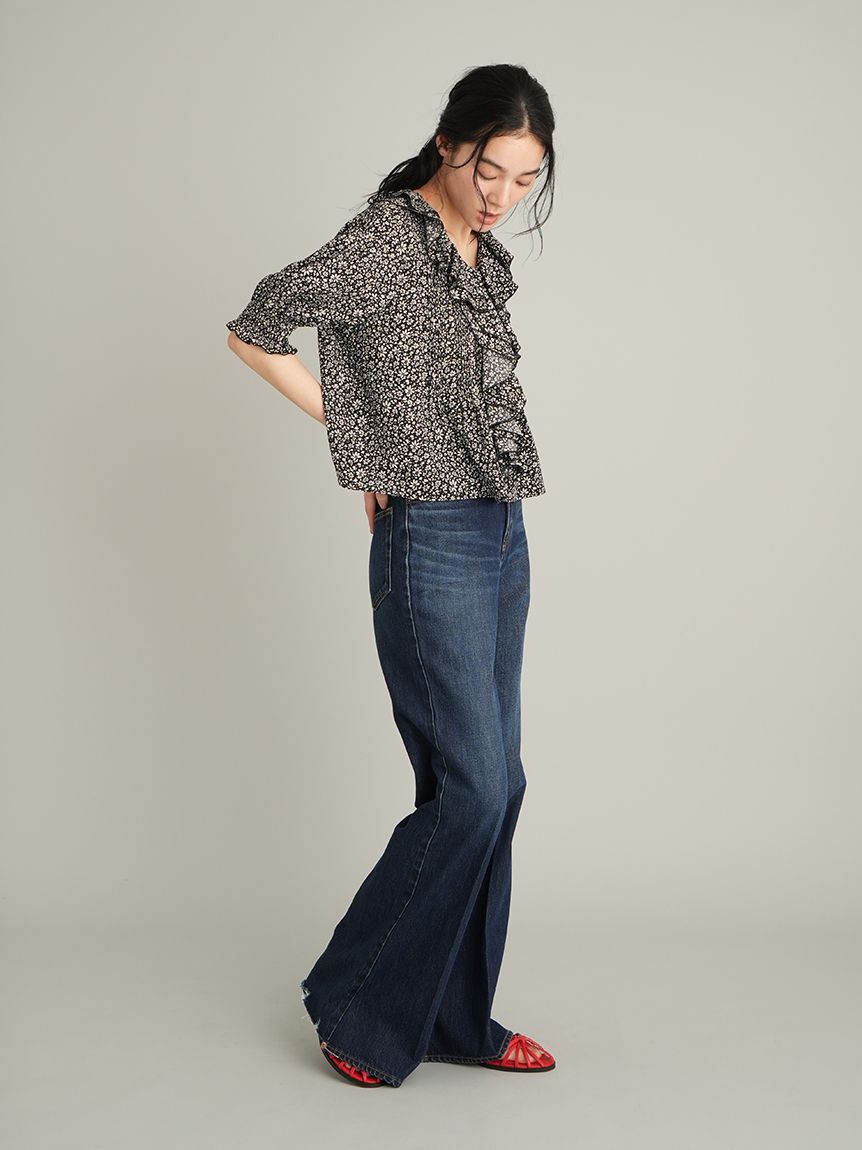 Mila Owen「【MILA PANTS】フレアデニムパンツ」|デニム|