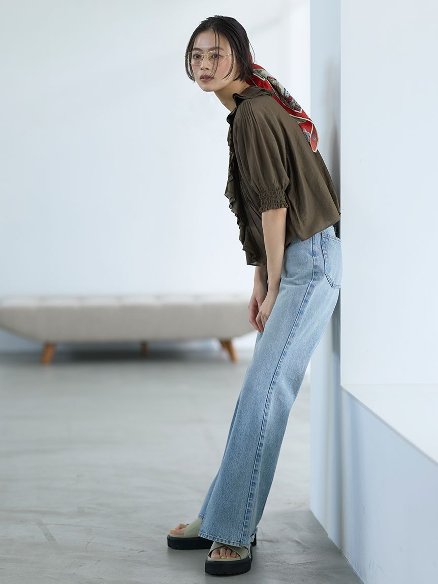 Mila Owen「【MILA PANTS】フレアデニムパンツ」|デニム|