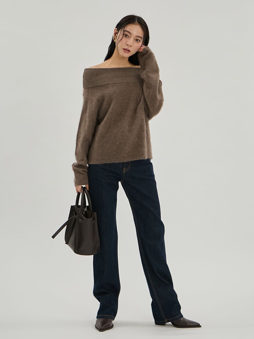 Mila Owen「wool100％ミンクタッチオフショルニット」|ニット・セーター|
