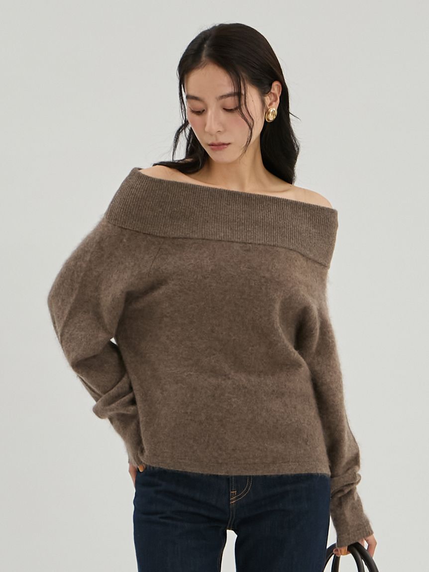 Mila Owen「wool100％ミンクタッチオフショルニット」|ニット・セーター|