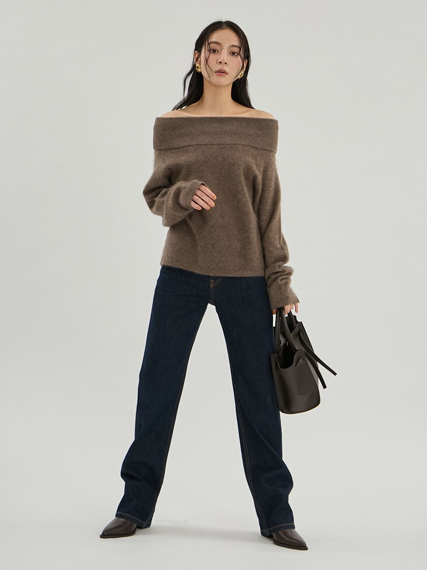 Mila Owen「wool100％ミンクタッチオフショルニット」|ニット・セーター|