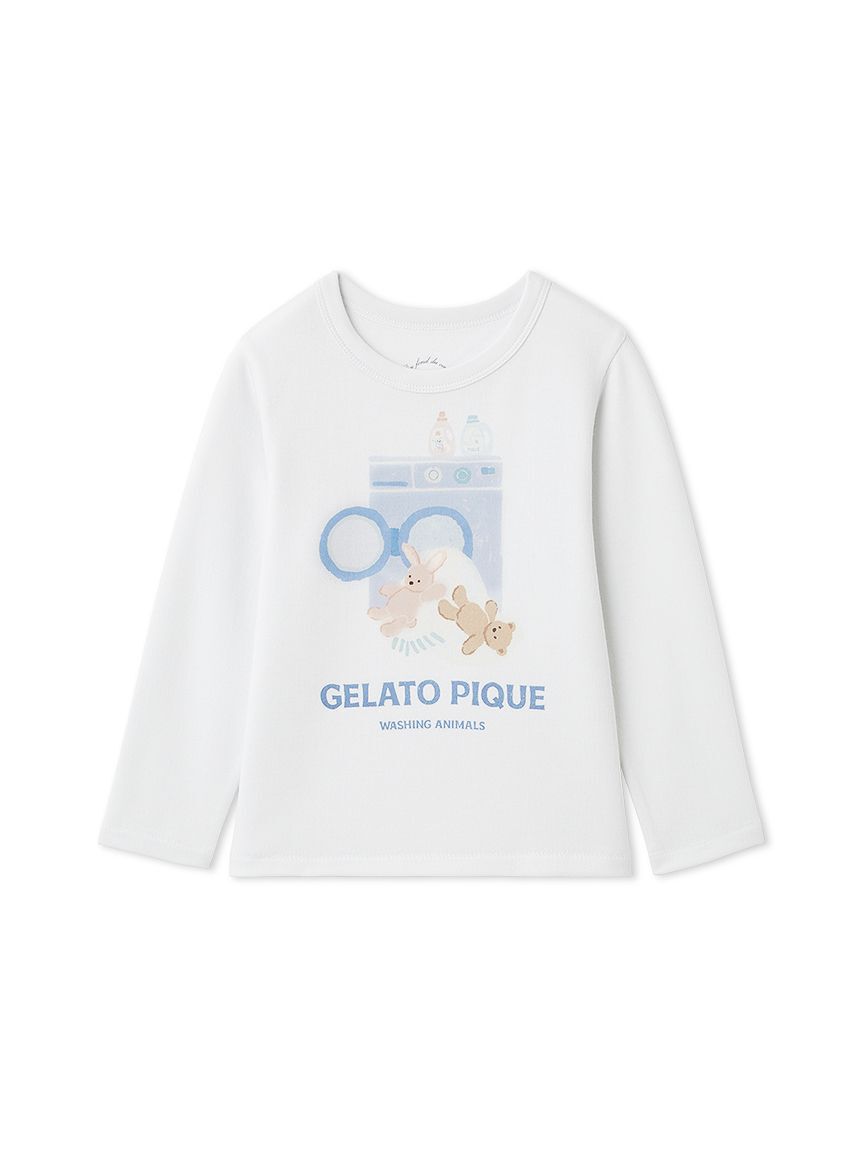 GELATO PIQUE KIDS & BABY「【KIDS】ウォッシングアニマルワンポイントロンT」|ルームウェア|