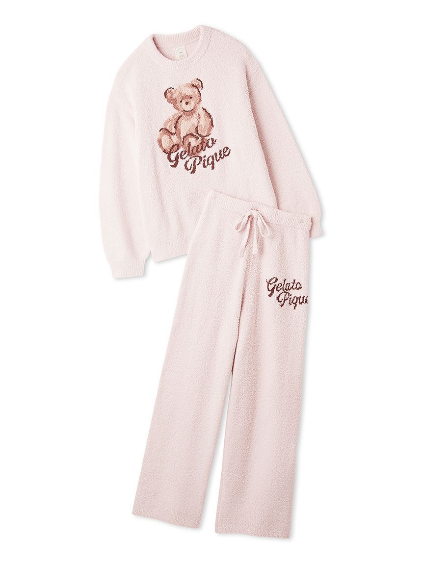 gelato pique「【ONLINE限定】ベビモコベアジャガードプルオーバー&ロングパンツセット」|ルームウェア|