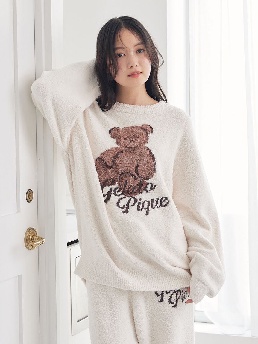 gelato pique「【ONLINE限定】ベビモコベアジャガードプルオーバー&ロングパンツセット」|ルームウェア|