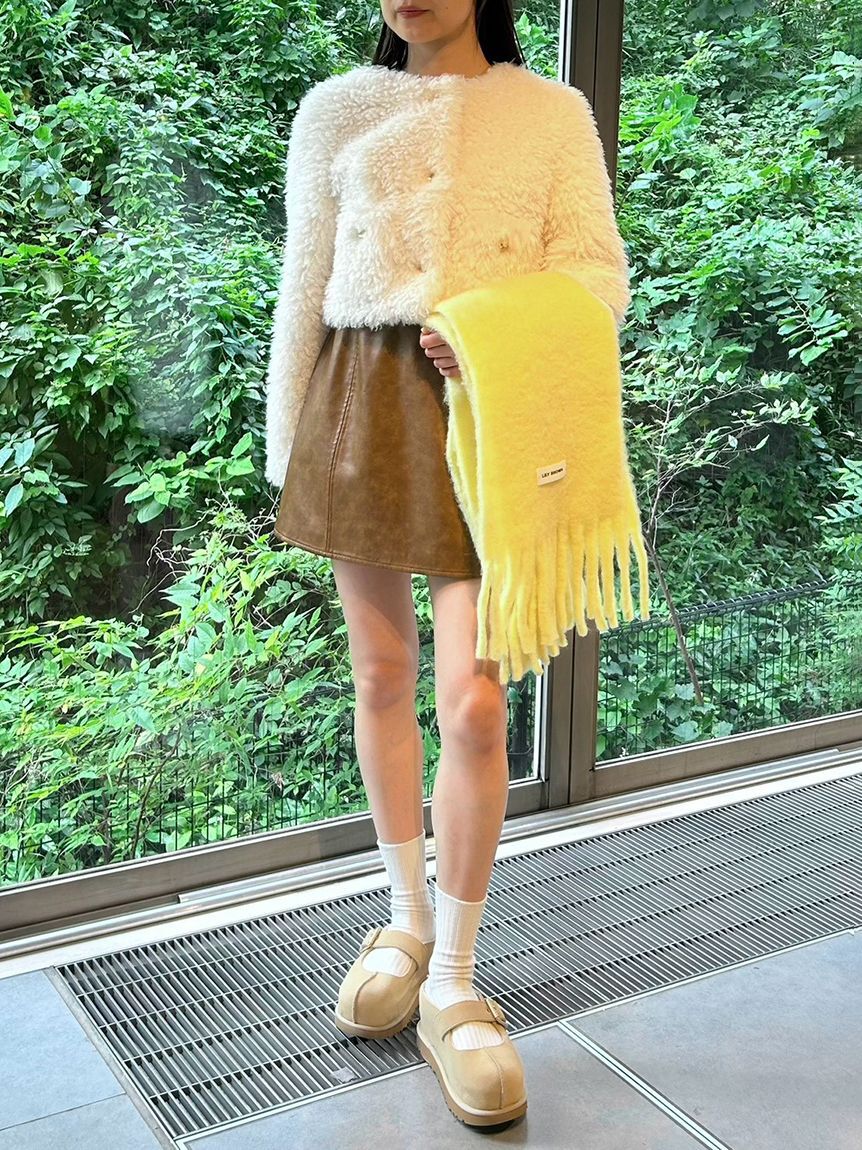 LILY BROWN「【SPECIAL PRICE】エコファーノーカラージャケット」|ノーカラージャケット|
