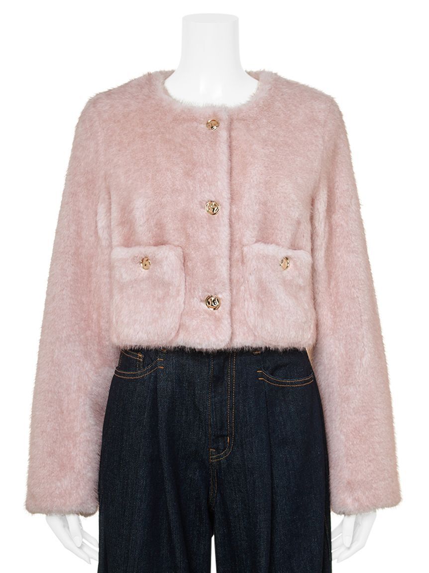 LILY BROWN「【SPECIAL PRICE】エコファーノーカラージャケット」|ノーカラージャケット|