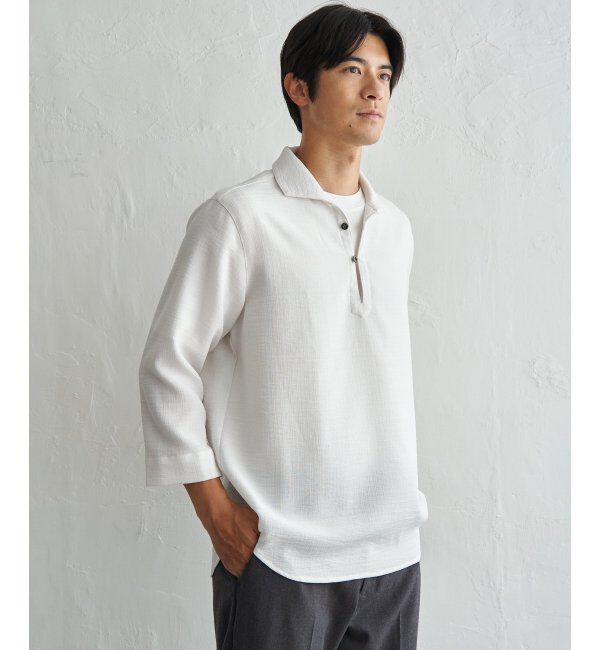 ikka「プルオーバー七分袖シャツ」|シャツ・ブラウス|