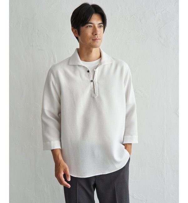 ikka「プルオーバー七分袖シャツ」|シャツ・ブラウス|
