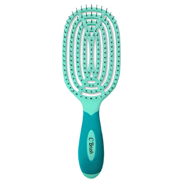  「NuWay4Hair C Brush グリーン (84g 高さ：225 幅：70 縦：35)」|ヘアスタイリング|