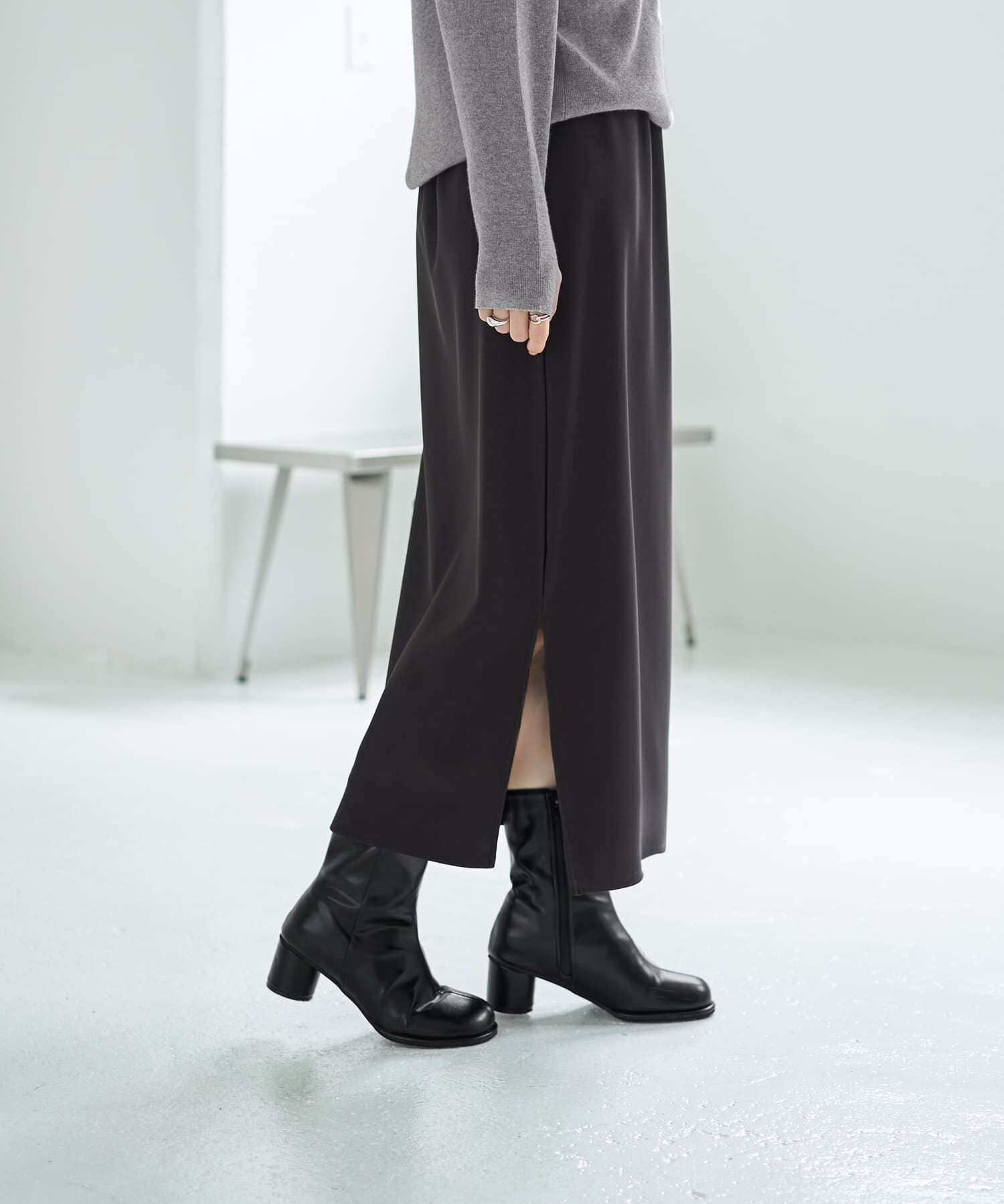 STYLE DELI「【LUXE】キラキラシアーとリブ生地のスカートセット」|スカート|