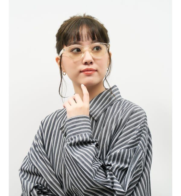  「【WEB限定】ウェリントン型 サングラス | カラーレンズ 軽量 トレンド 紫外線対策 UVカット ユニセックス」|サングラス|薄イエロー