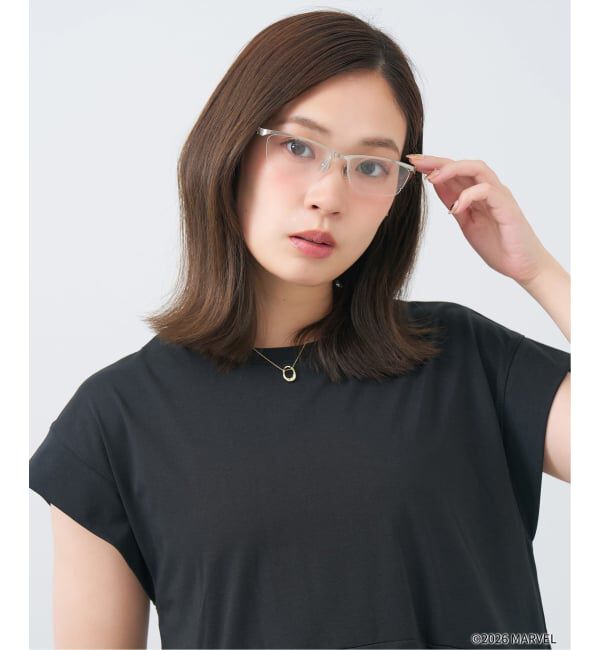  「Zoff MARVEL COLLECTION スクエア型 メガネ | 軽量 メタル 高級感 ユニセックス レンズ交換券付」|メガネ|