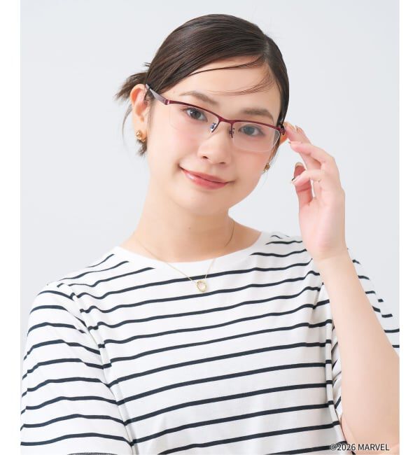  「Zoff MARVEL COLLECTION スクエア型 メガネ | 軽量 メタル 高級感 ユニセックス レンズ交換券付」|メガネ|