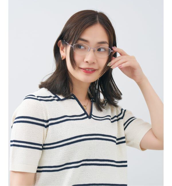  「Women's Trend Metal オーバル型 メガネ | レンズ交換券付」|メガネ|薄パープル1