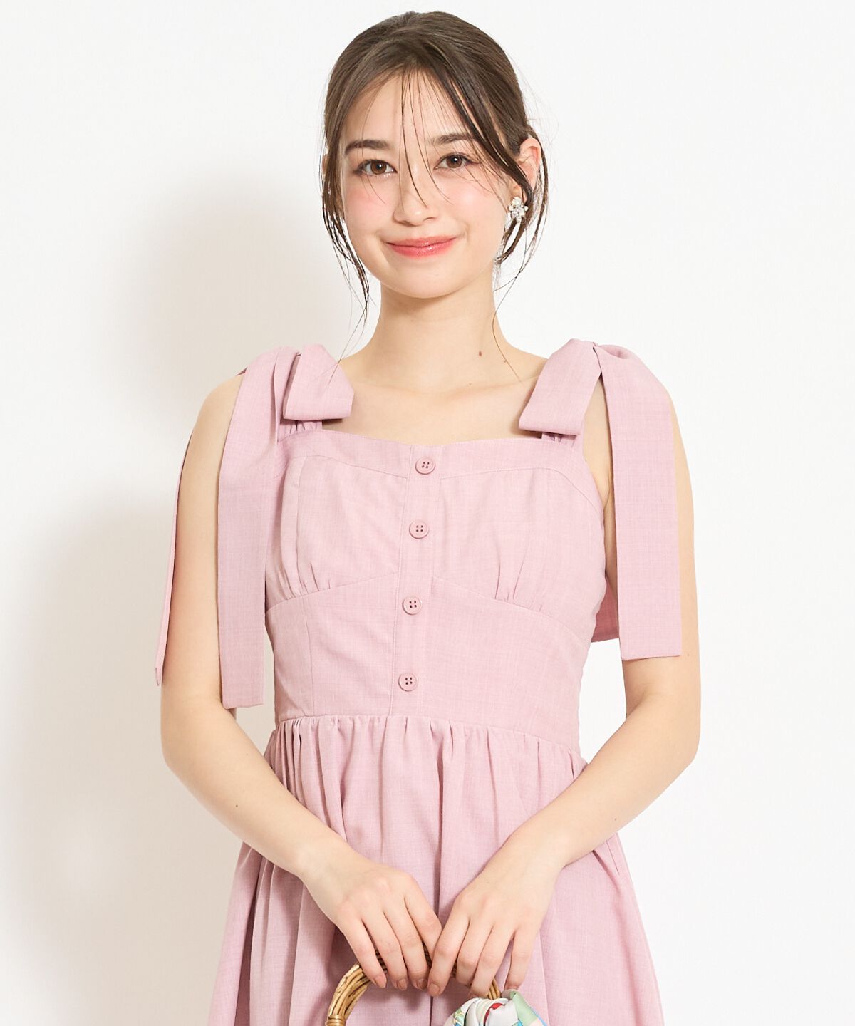 WILLSELECTION「リボンショルダーギャザーワンピース」|ワンピース|