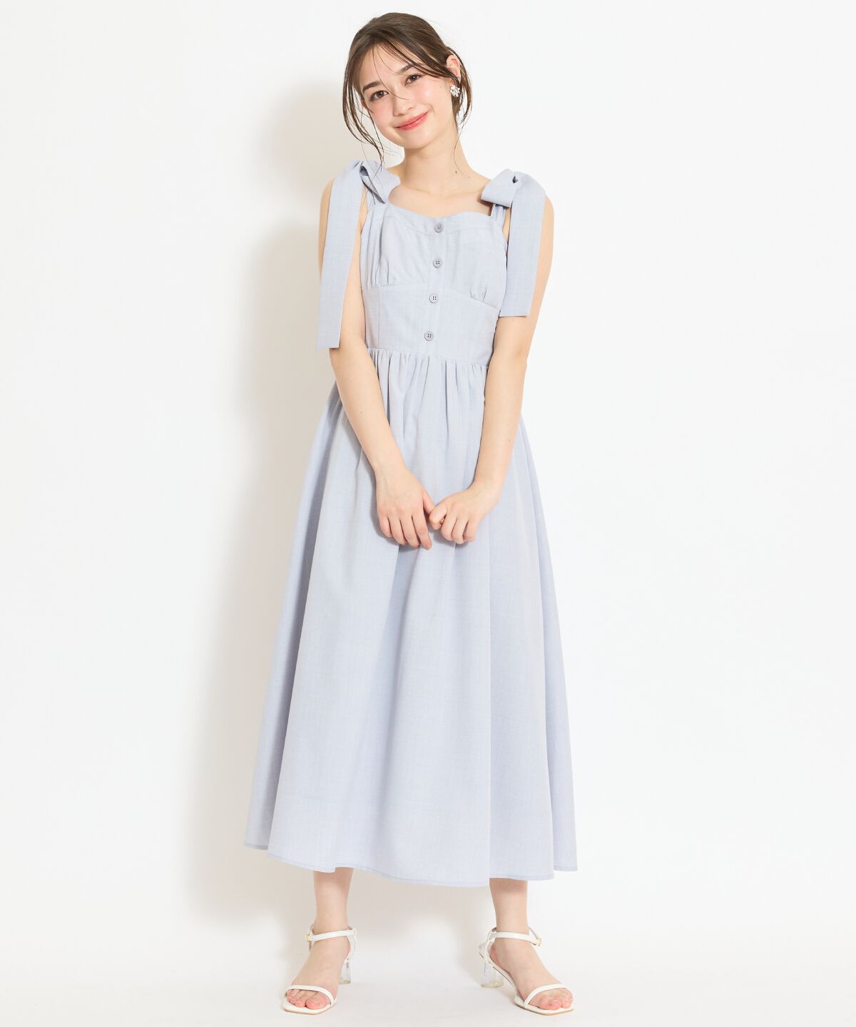 WILLSELECTION「リボンショルダーギャザーワンピース」|ワンピース|