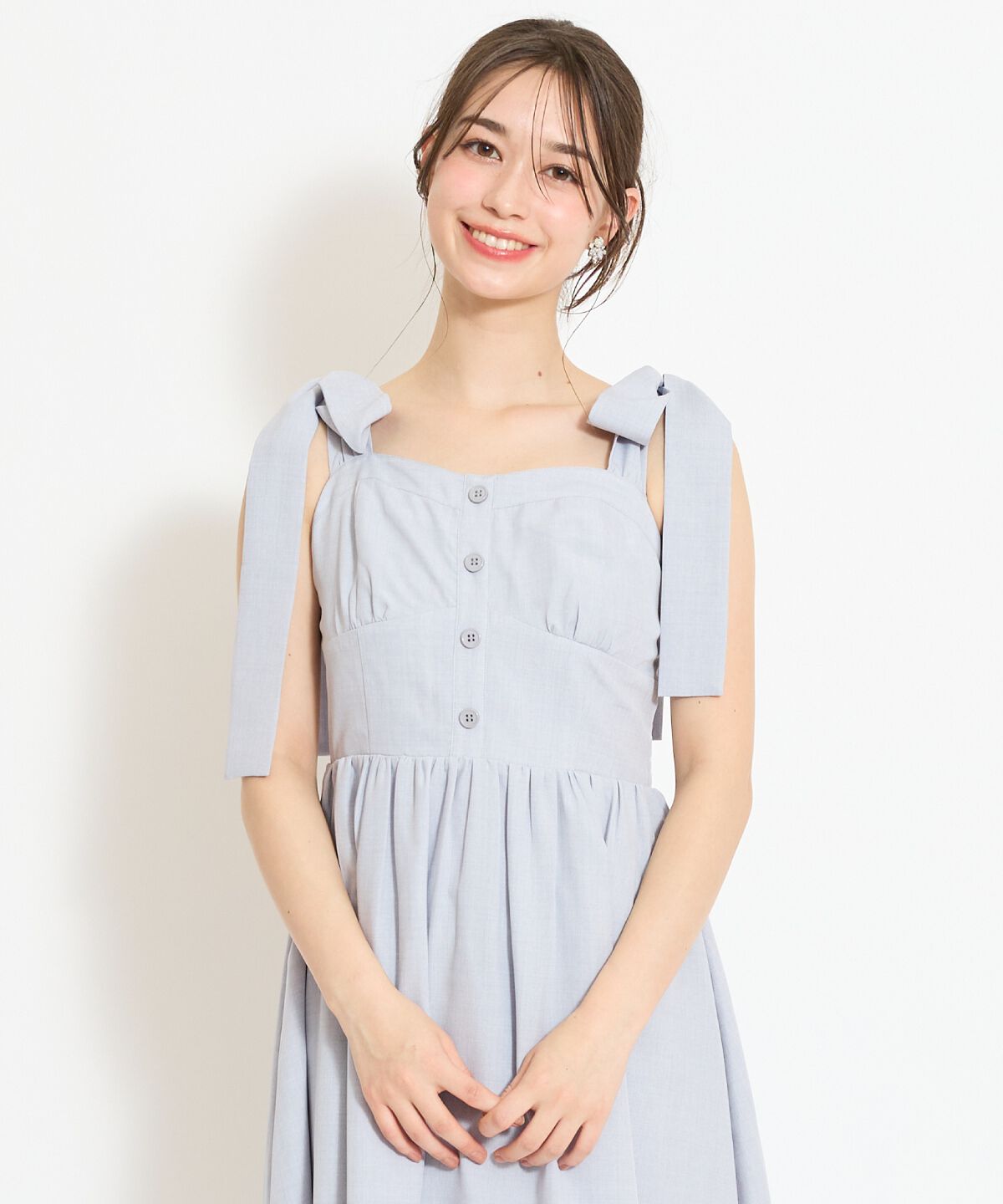 WILLSELECTION「リボンショルダーギャザーワンピース」|ワンピース|