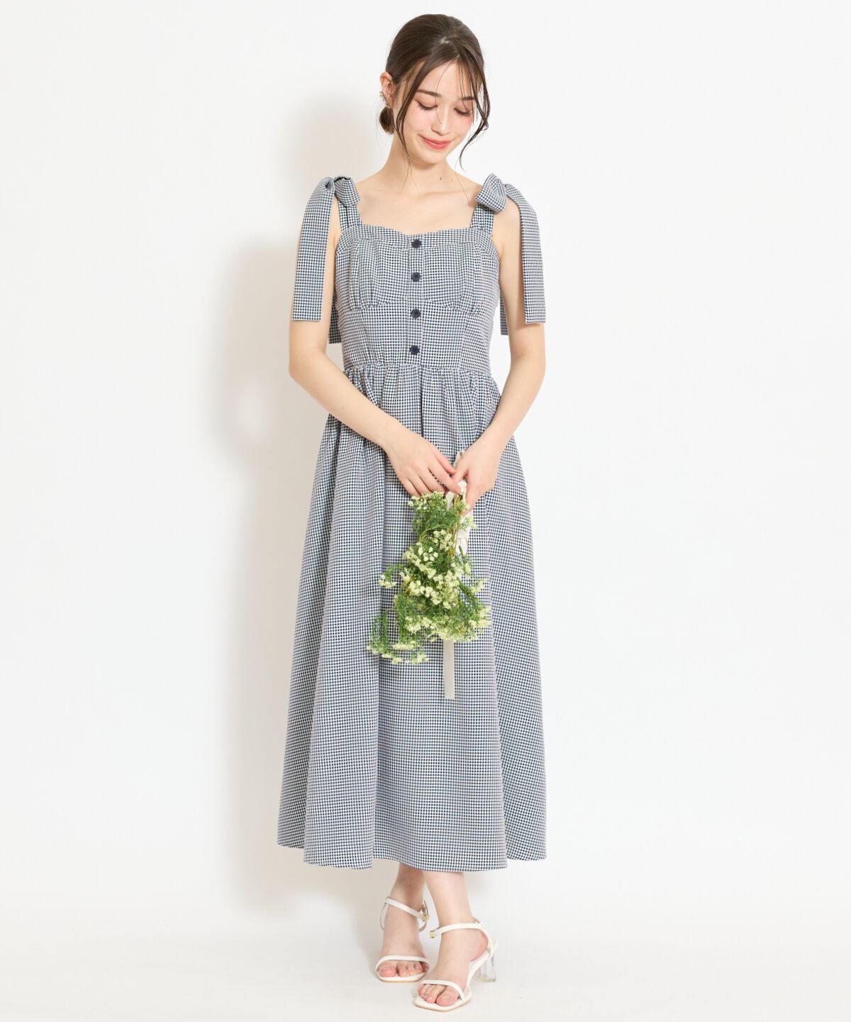 WILLSELECTION「リボンショルダーギャザーワンピース」|ワンピース|
