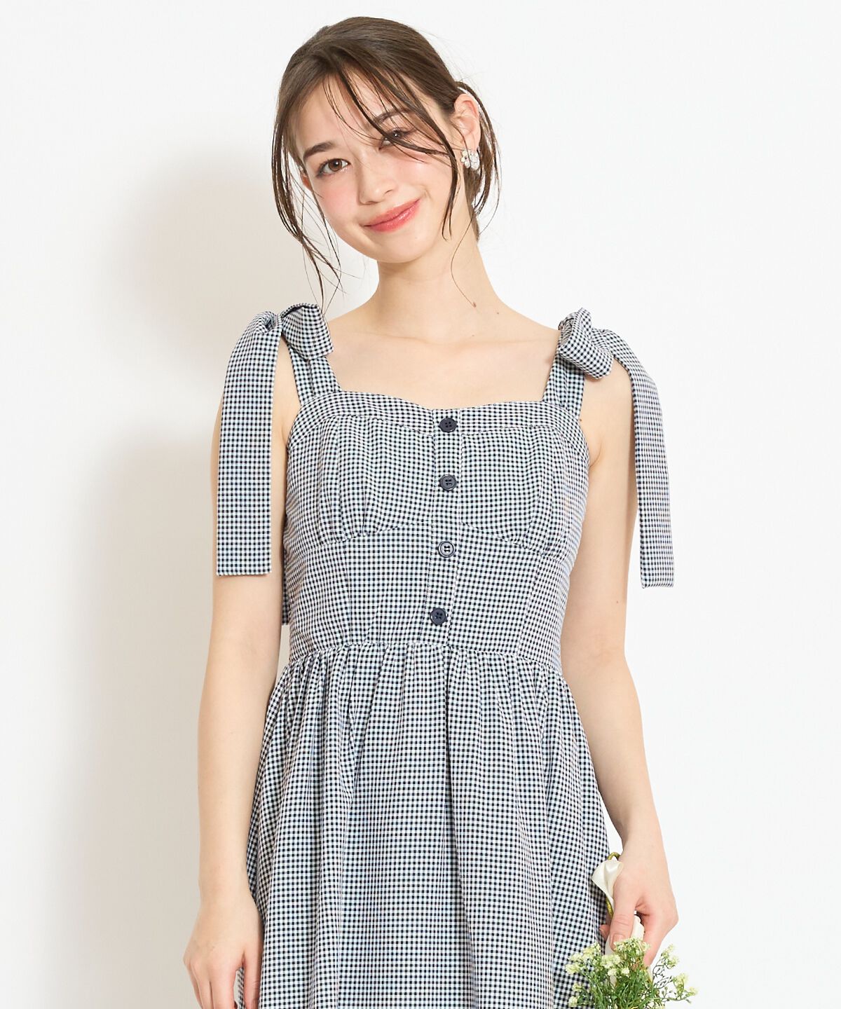 WILLSELECTION「リボンショルダーギャザーワンピース」|ワンピース|