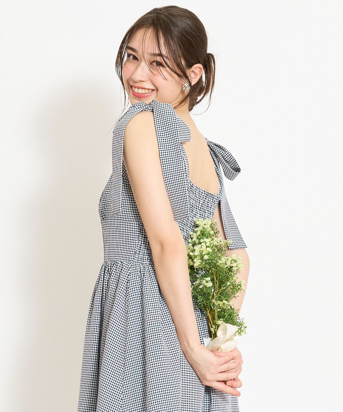 WILLSELECTION「リボンショルダーギャザーワンピース」|ワンピース|