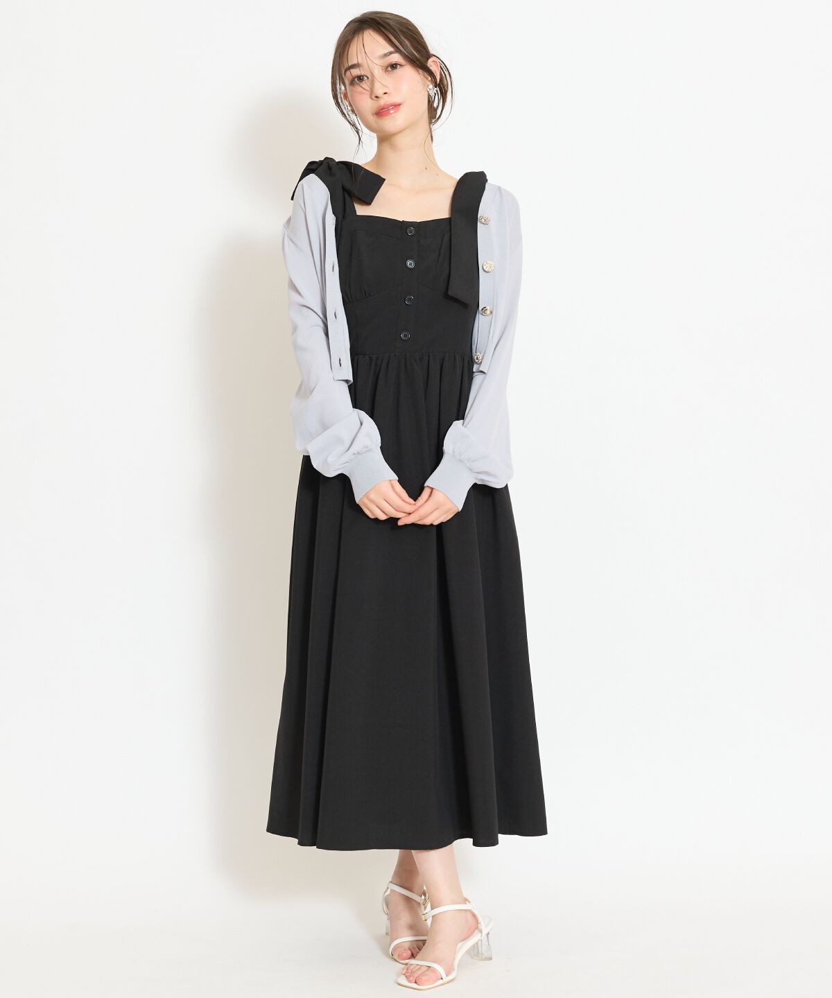 WILLSELECTION「リボンショルダーギャザーワンピース」|ワンピース|
