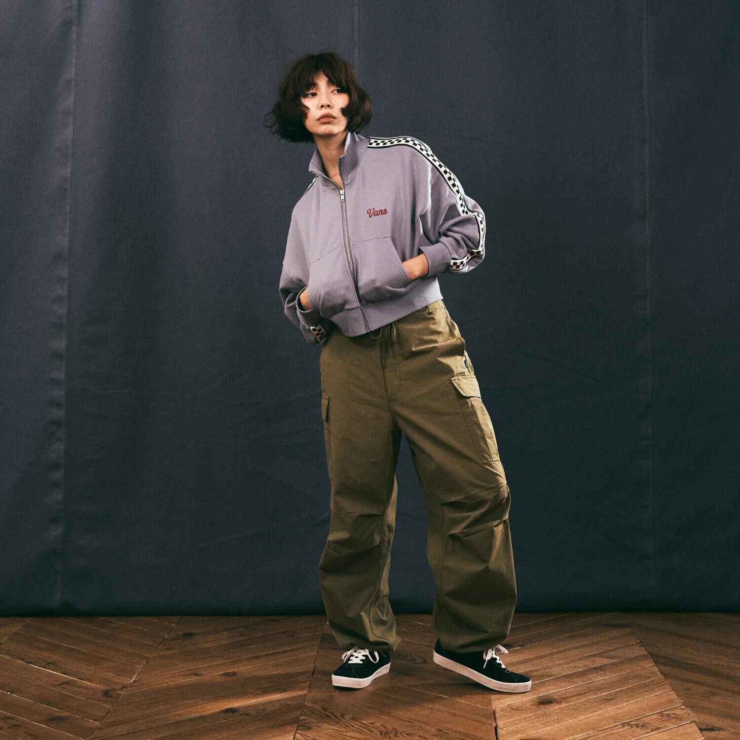 VANS「【VANSｱﾊﾟﾚﾙ(WJ)】W Checker ZIP Sweat」|ポロシャツ|